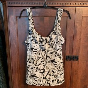 WHBM EUC tropical print ruffle tank